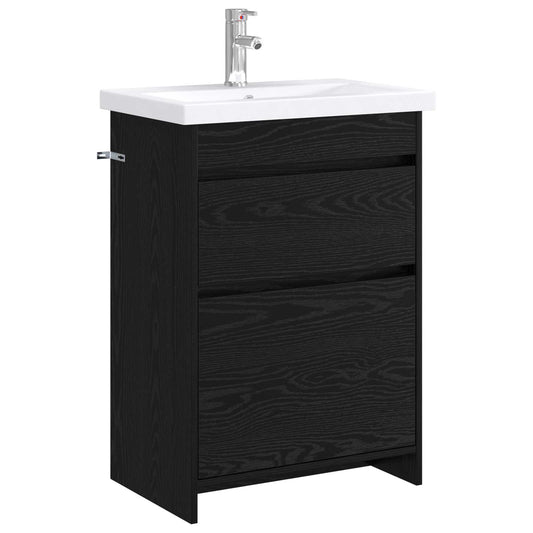 Bathroom Furniture Set Black Oak 61 x 40 x 84.5 cm