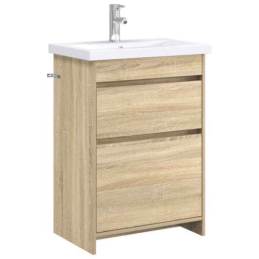 Bathroom Furniture Set Sonoma Oak 61 x 40 x 84.5 cm