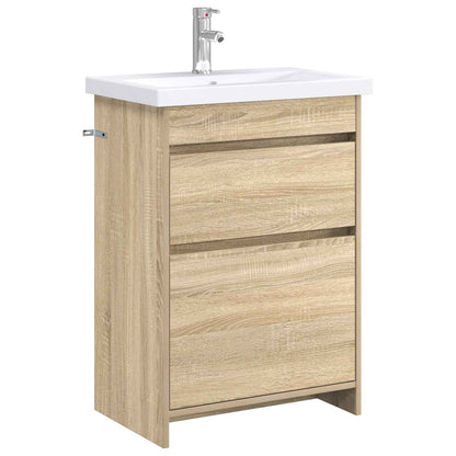 Bathroom Furniture Set Sonoma Oak 61 x 40 x 84.5 cm