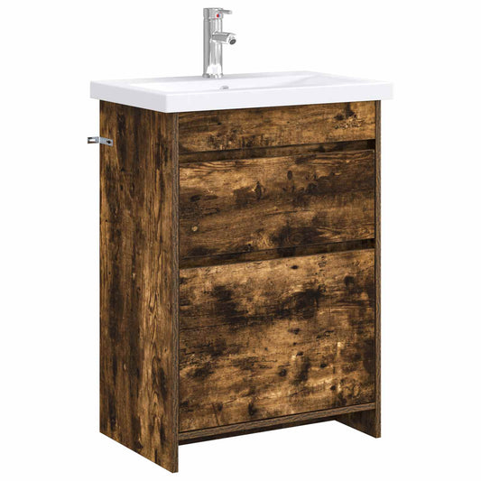Bathroom Furniture Set Smoked Oak 61 x 40 x 84.5 cm
