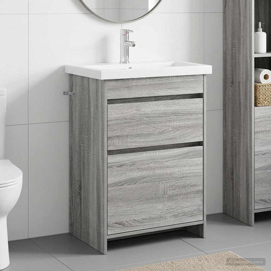 Bathroom Furniture Set Grey Sonoma 61 x 40 x 84.5 cm