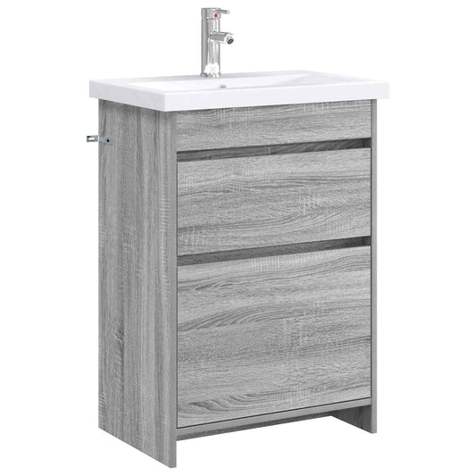 Bathroom Furniture Set Grey Sonoma 61 x 40 x 84.5 cm