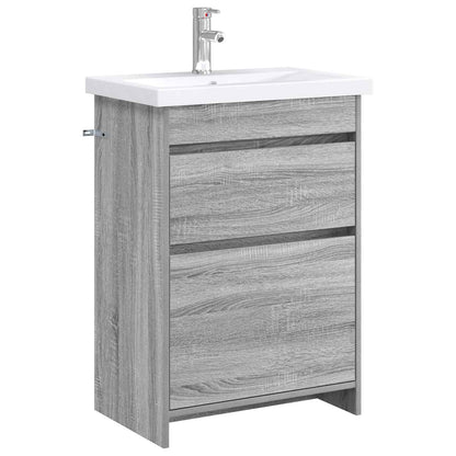 Bathroom Furniture Set Grey Sonoma 61 x 40 x 84.5 cm