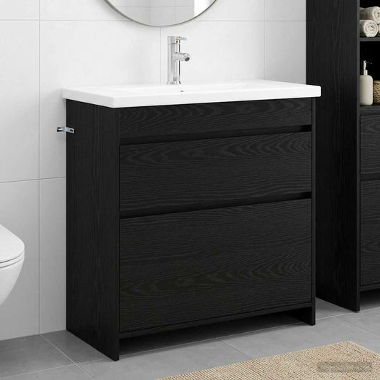 Bathroom Furniture Set Black Oak 81 x 40 x 84.5 cm