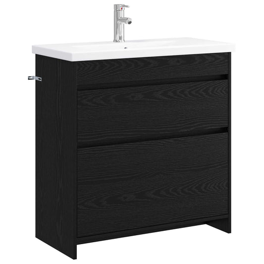Bathroom Furniture Set Black Oak 81 x 40 x 84.5 cm