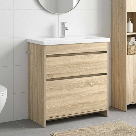 Bathroom Furniture Set Sonoma Oak 81 x 40 x 84.5 cm