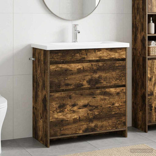Bathroom Furniture Set Smoked Oak 81 x 40 x 84.5 cm