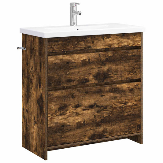 Bathroom Furniture Set Smoked Oak 81 x 40 x 84.5 cm