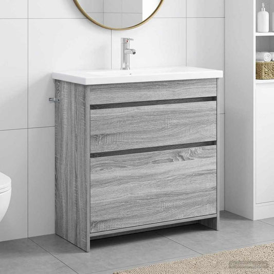 Bathroom Furniture Set Grey Sonoma 81 x 40 x 84.5 cm