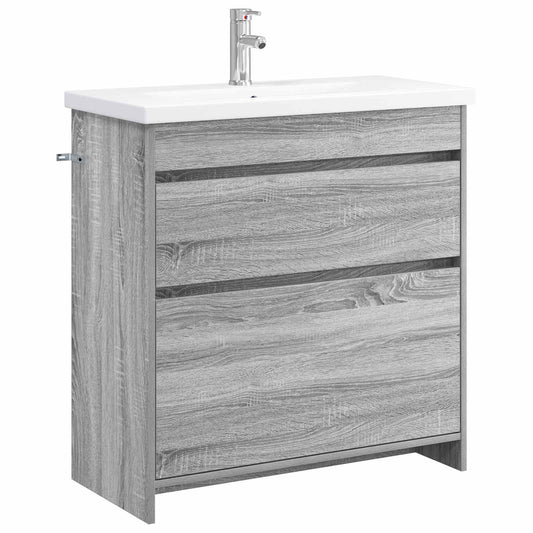 Bathroom Furniture Set Grey Sonoma 81 x 40 x 84.5 cm