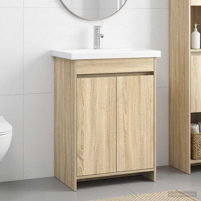 Bathroom Furniture Set Sonoma Oak 61 x 40 x 84.5 cm
