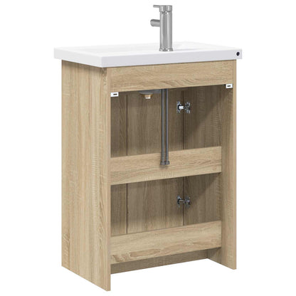 Bathroom Furniture Set Sonoma Oak 61 x 40 x 84.5 cm