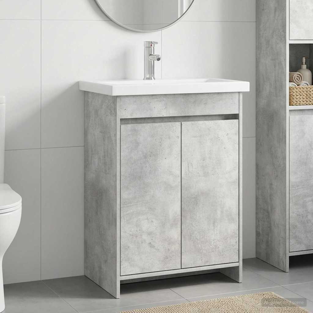 Bathroom Furniture Set Concrete Grey 61 x 40 x 84.5 cm