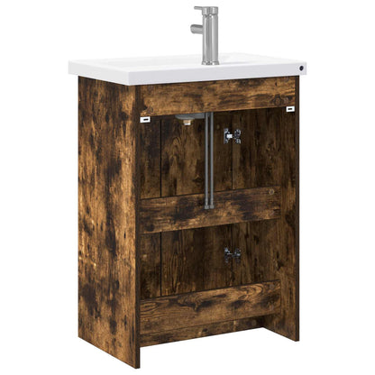 Bathroom Furniture Set Smoked Oak 61 x 40 x 84.5 cm
