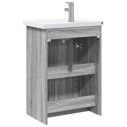 Bathroom Furniture Set Grey Sonoma 61 x 40 x 84.5 cm