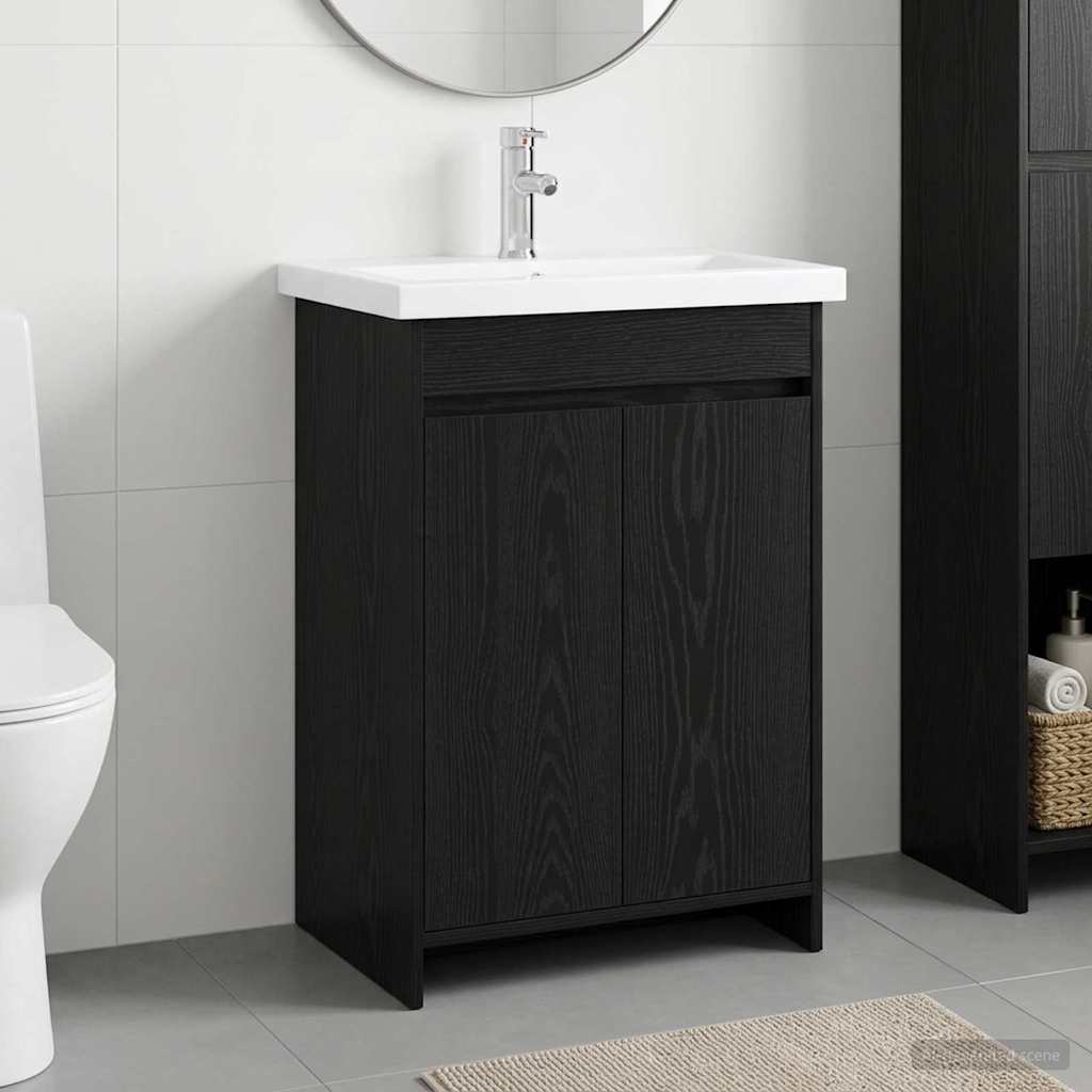 Bathroom Furniture Set Black Oak 81 x 40 x 84.5 cm