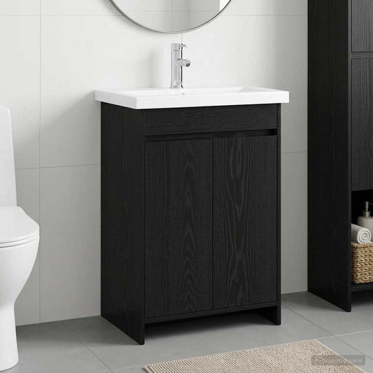 Bathroom Furniture Set Black Oak 81 x 40 x 84.5 cm