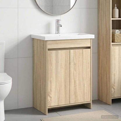 Bathroom Furniture Set Sonoma Oak 81 x 40 x 84.5 cm