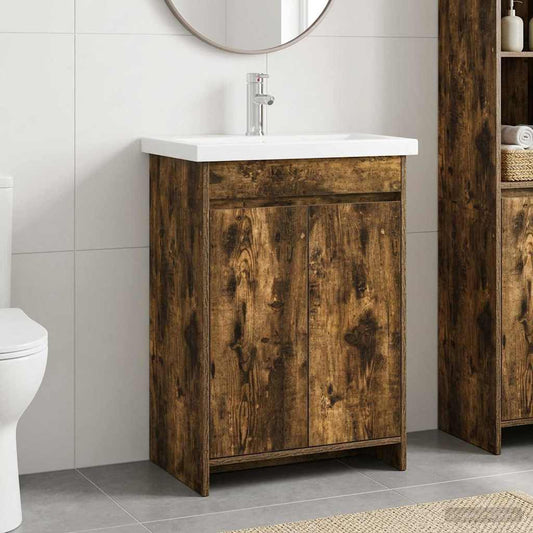 Bathroom Furniture Set Smoked Oak 81 x 40 x 84.5 cm