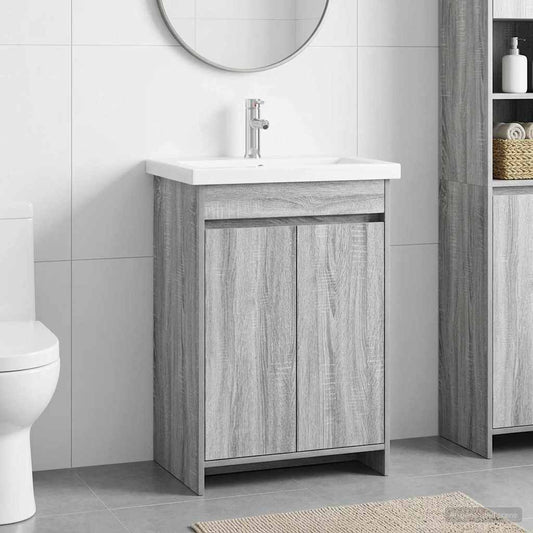 Bathroom Furniture Set Grey Sonoma 81 x 40 x 84.5 cm