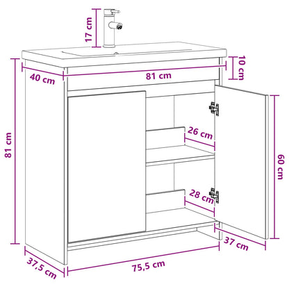 Bathroom Furniture Set Artisan Oak 81 x 40 x 84.5 cm
