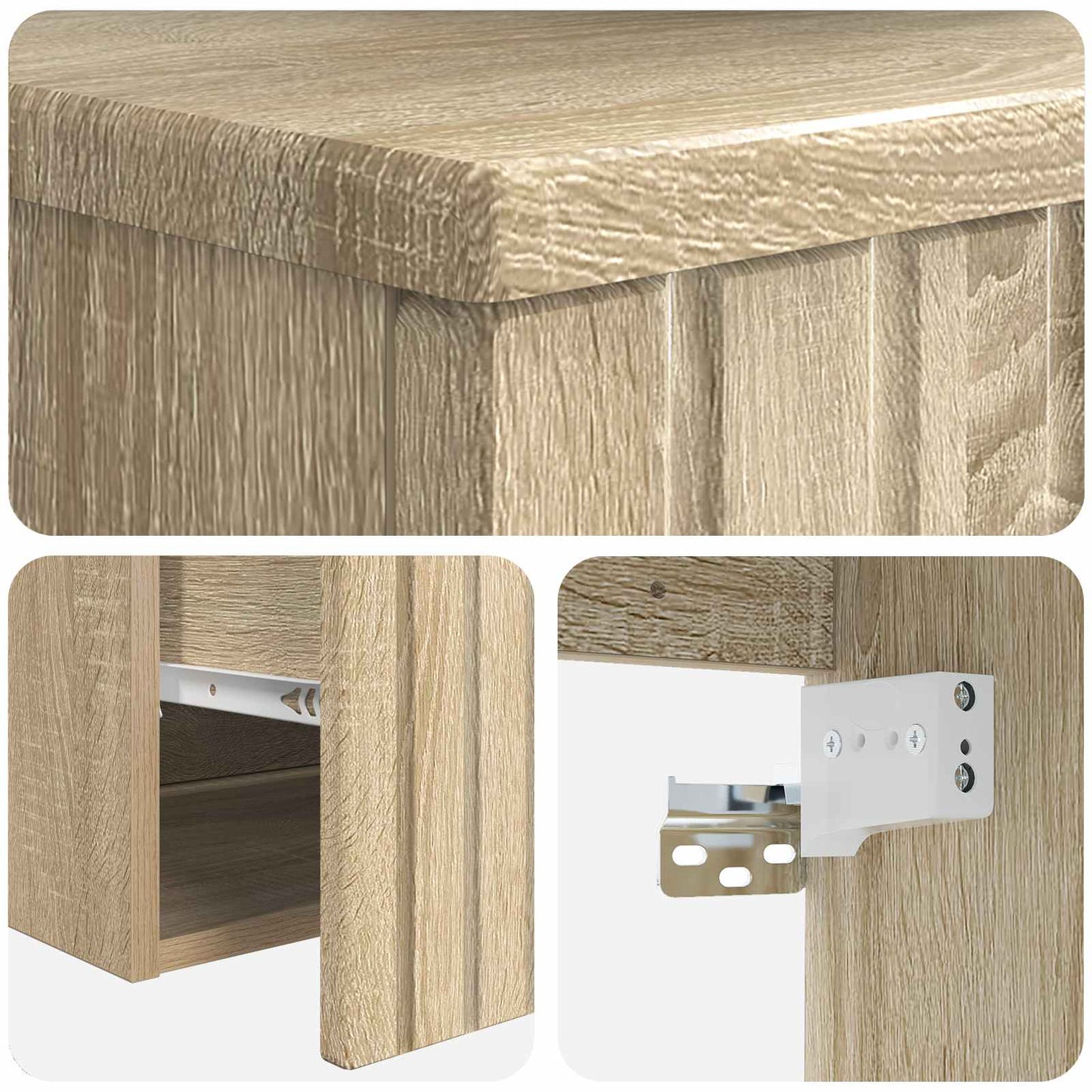 Bathroom Furniture Set Sonoma Oak Engineered Wood
