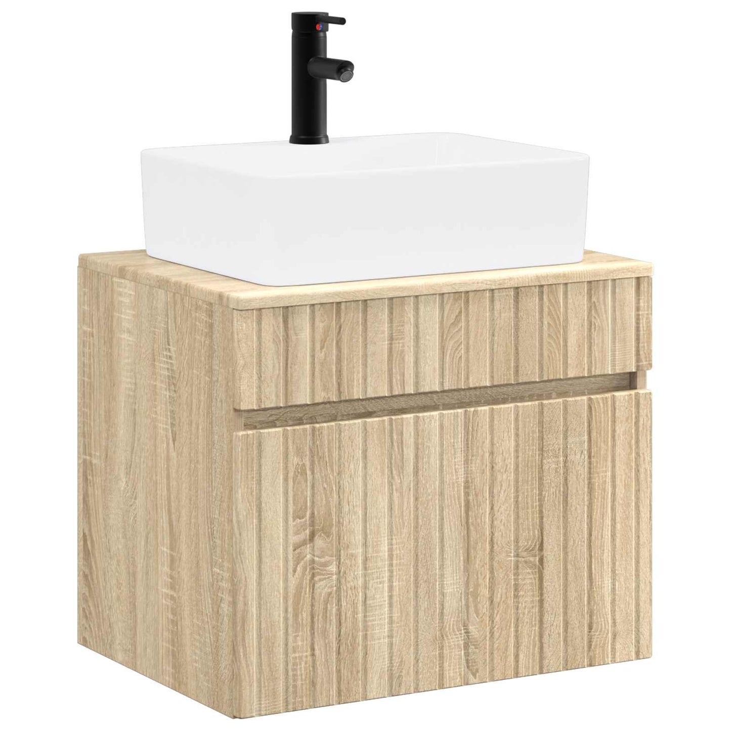 Bathroom Furniture Set Sonoma Oak Engineered Wood