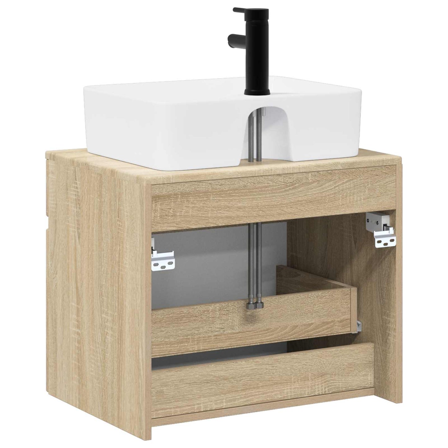 Bathroom Furniture Set Sonoma Oak Engineered Wood