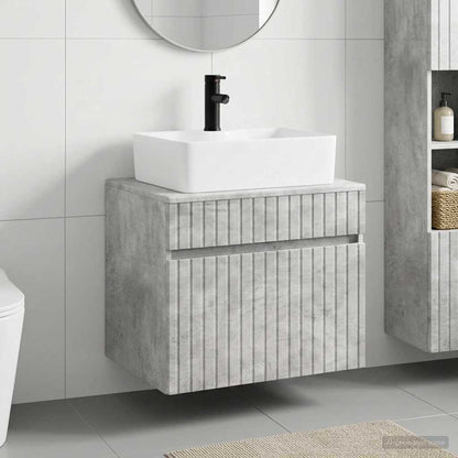 Bathroom Furniture Set Concrete Grey Engineered Wood