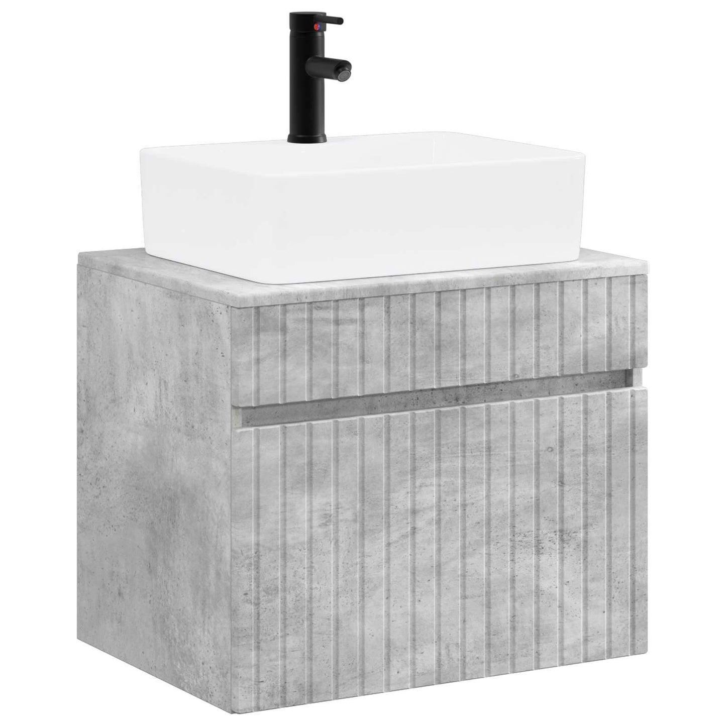 Bathroom Furniture Set Concrete Grey Engineered Wood