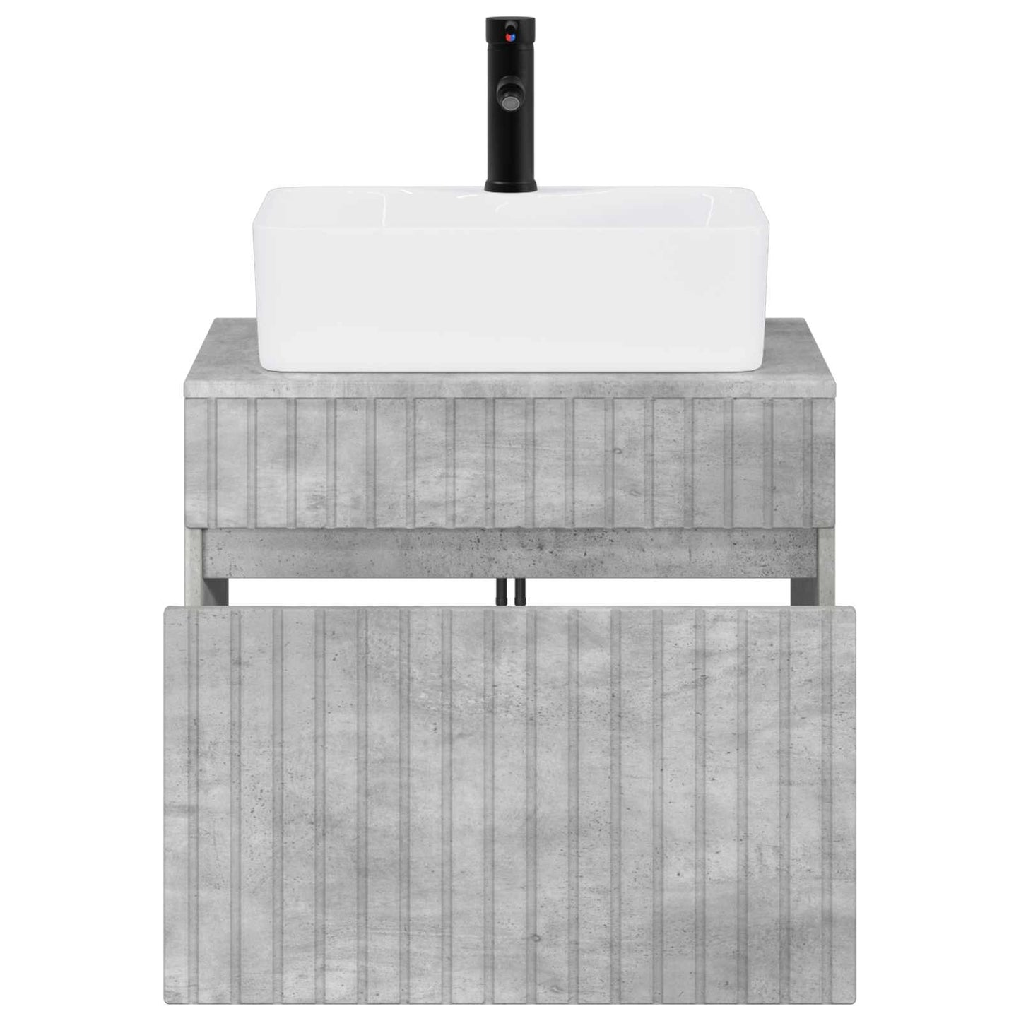 Bathroom Furniture Set Concrete Grey Engineered Wood