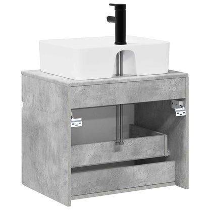 Bathroom Furniture Set Concrete Grey Engineered Wood