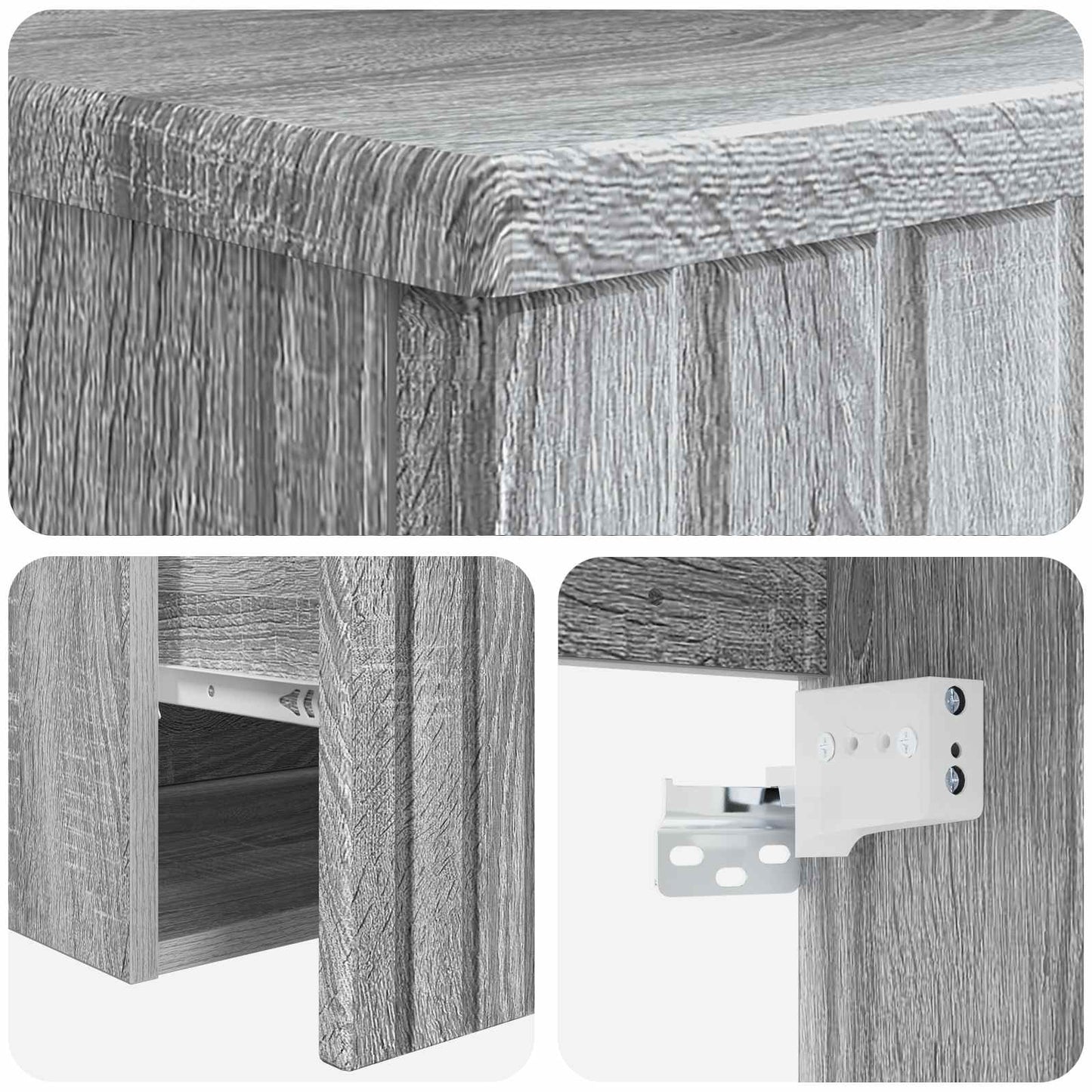Bathroom Furniture Set Grey Sonoma Engineered Wood