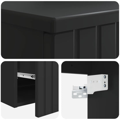 Bathroom Furniture Set Black Engineered Wood