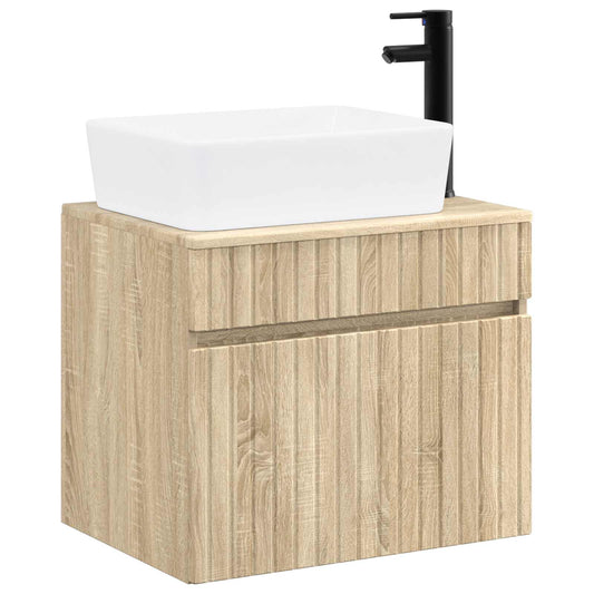 Bathroom Furniture Set Sonoma Oak Engineered Wood