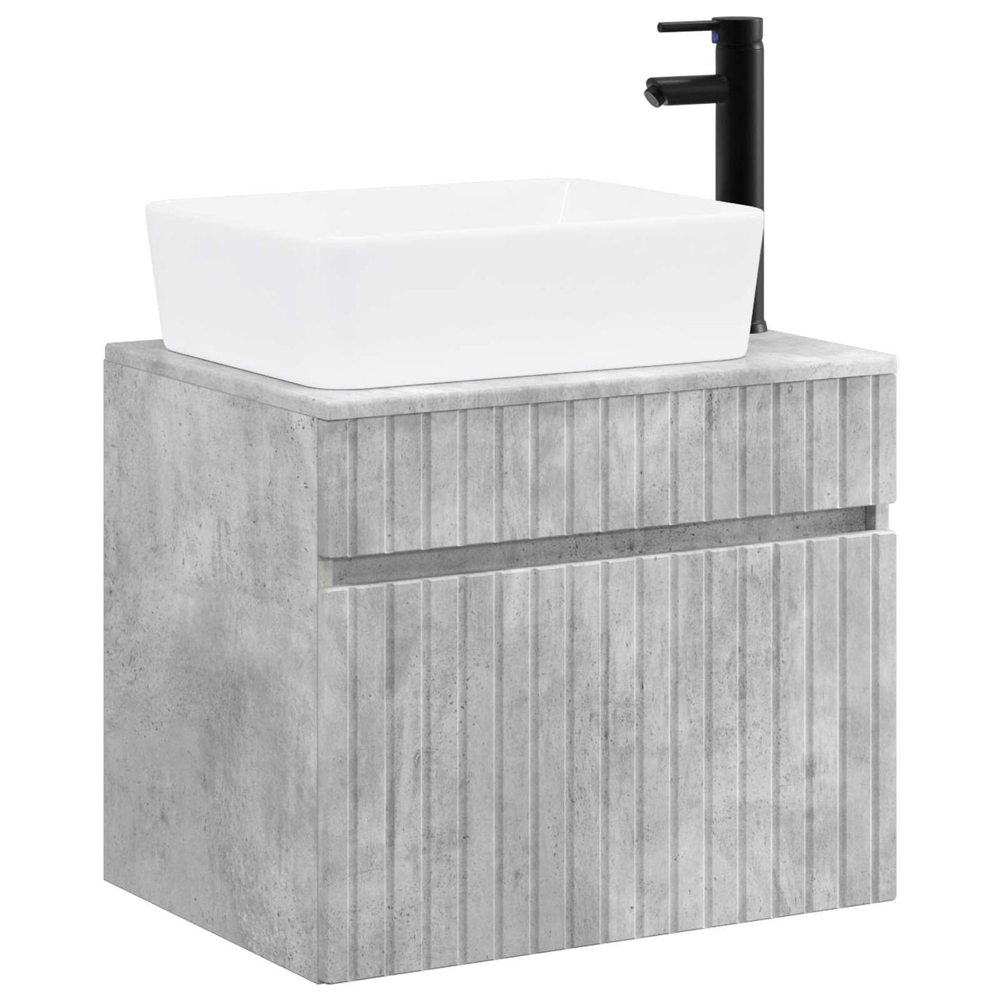 Bathroom Furniture Set Concrete Grey Engineered Wood