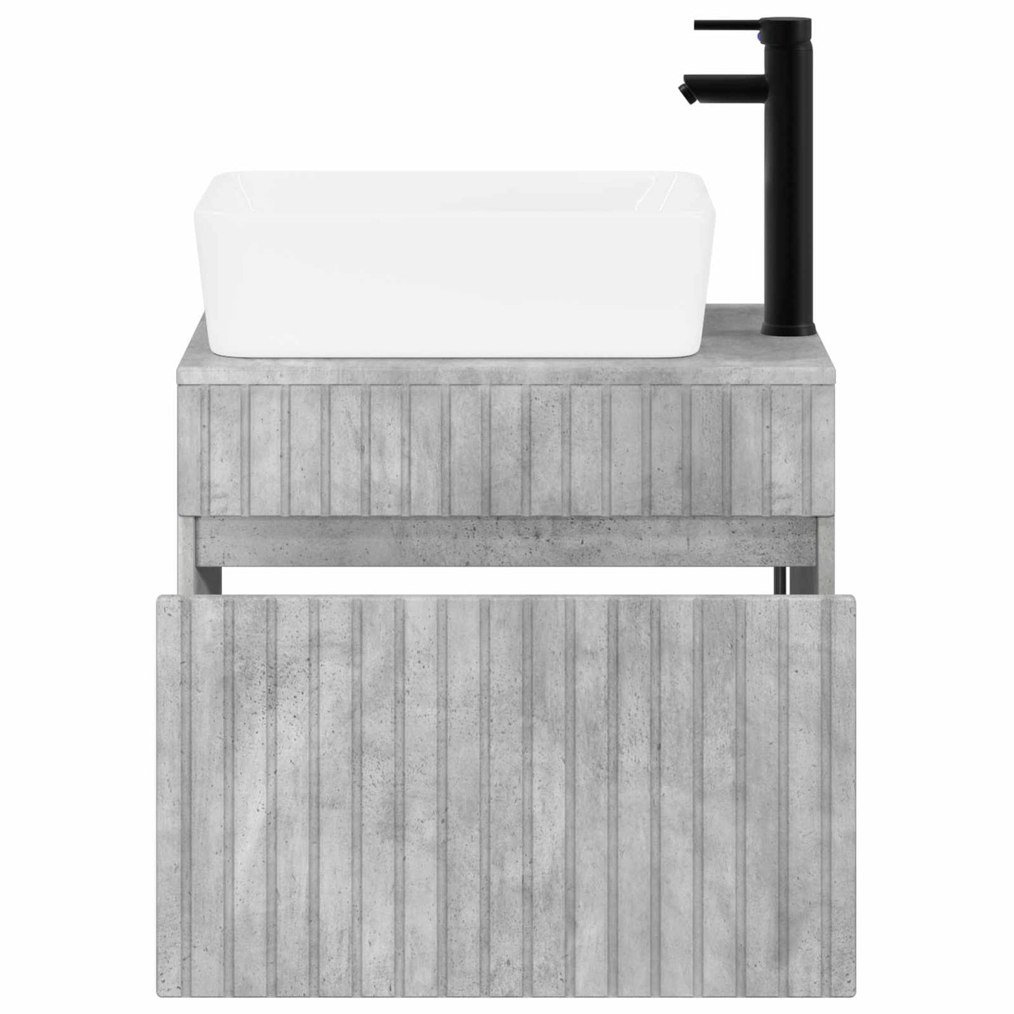Bathroom Furniture Set Concrete Grey Engineered Wood