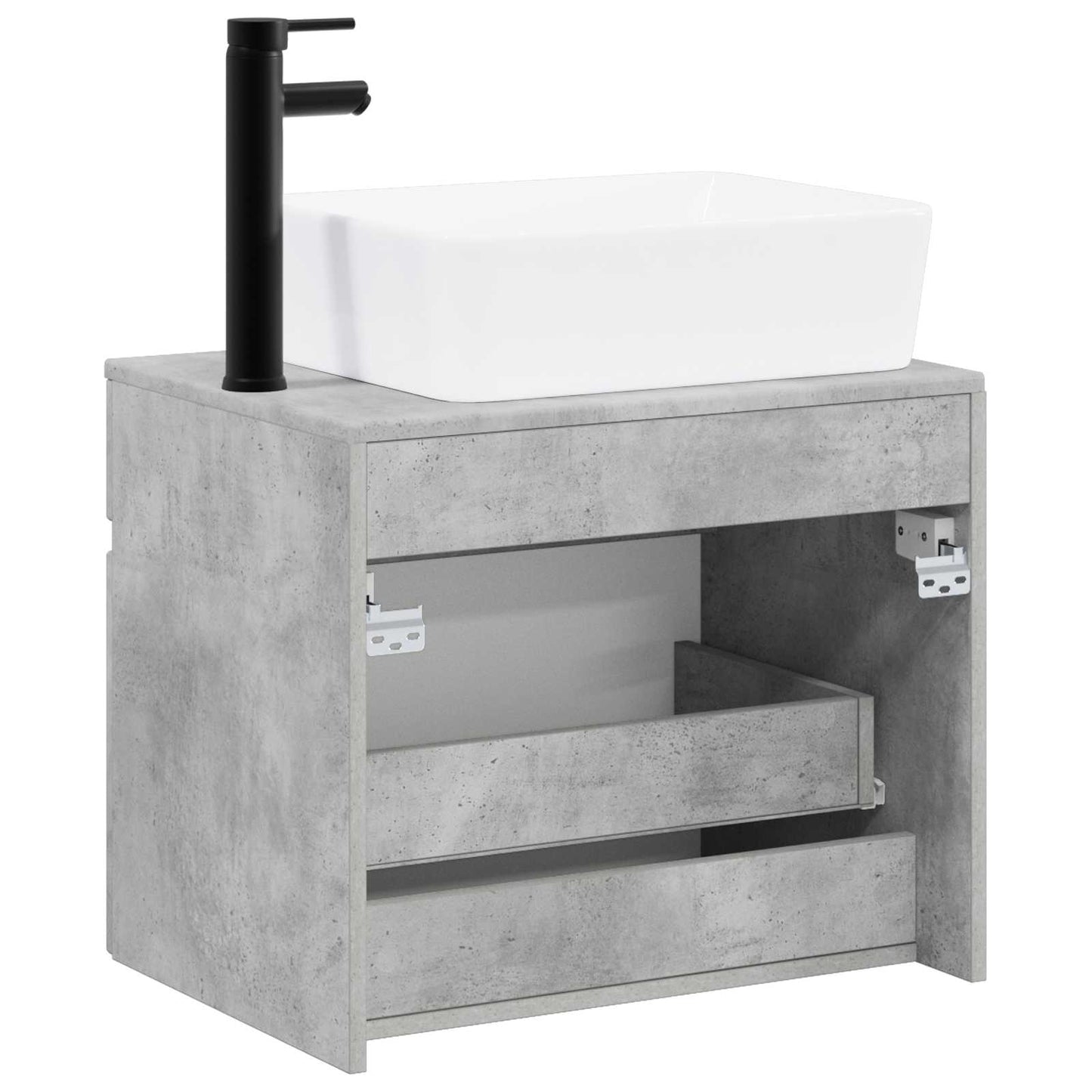 Bathroom Furniture Set Concrete Grey Engineered Wood