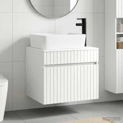 Bathroom Furniture Set High Gloss White Engineered Wood