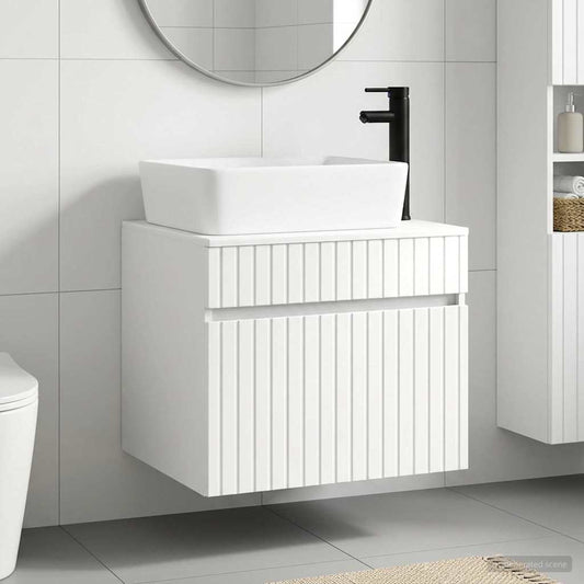 Bathroom Furniture Set High Gloss White Engineered Wood