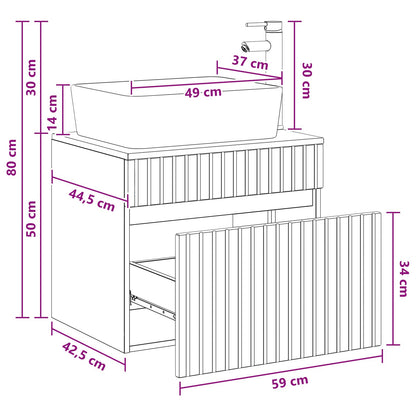 Bathroom Furniture Set Grey Sonoma Engineered Wood