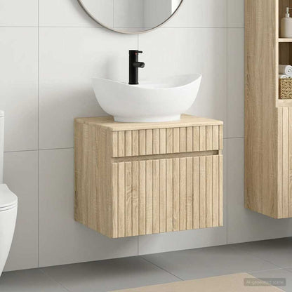 Bathroom Furniture Set Sonoma Oak Engineered Wood