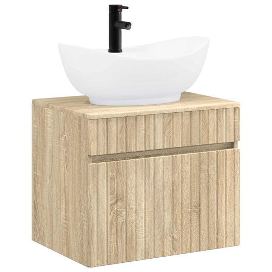Bathroom Furniture Set Sonoma Oak Engineered Wood