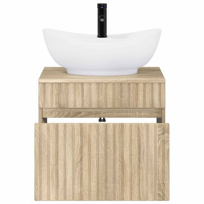 Bathroom Furniture Set Sonoma Oak Engineered Wood