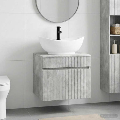 Bathroom Furniture Set Concrete Grey Engineered Wood