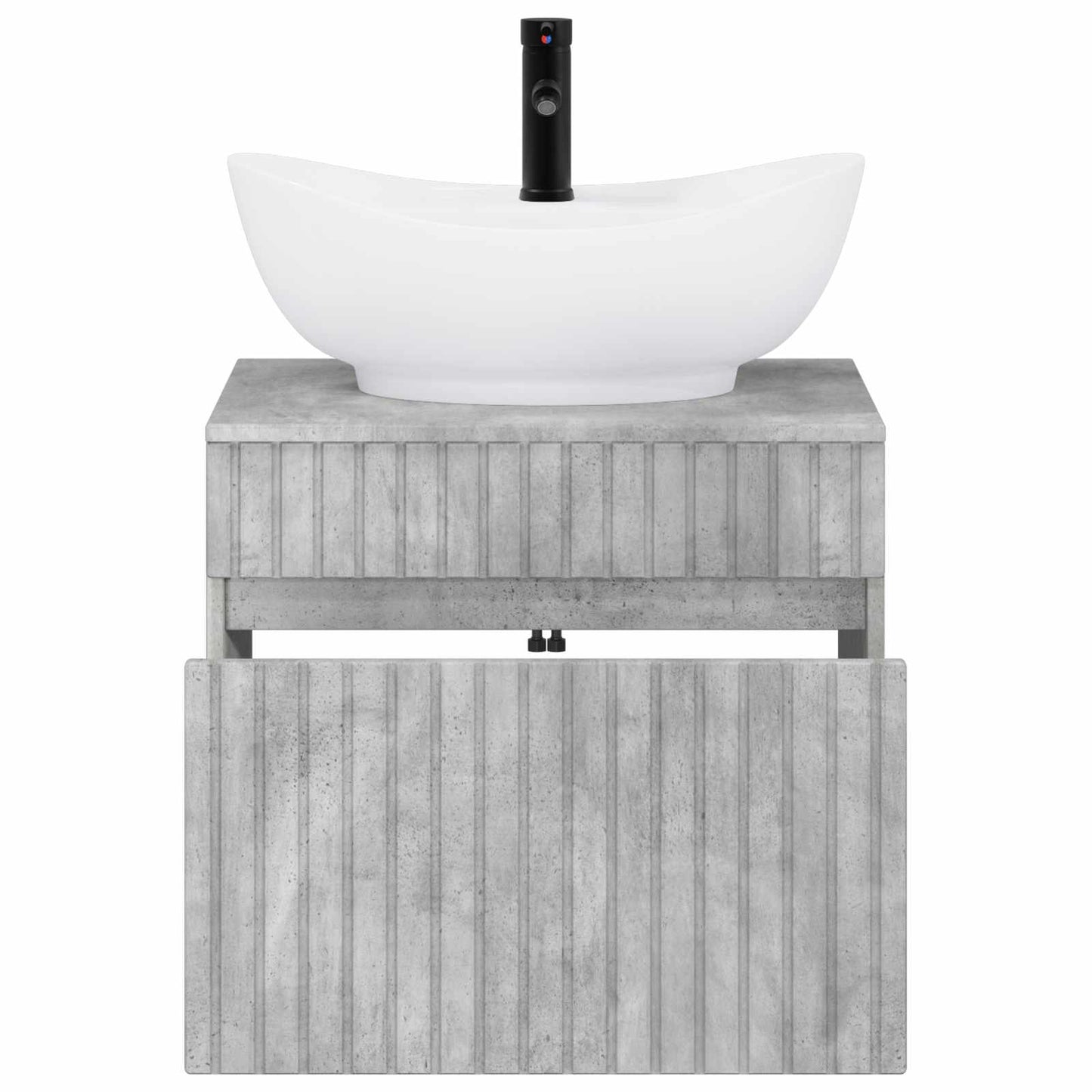 Bathroom Furniture Set Concrete Grey Engineered Wood