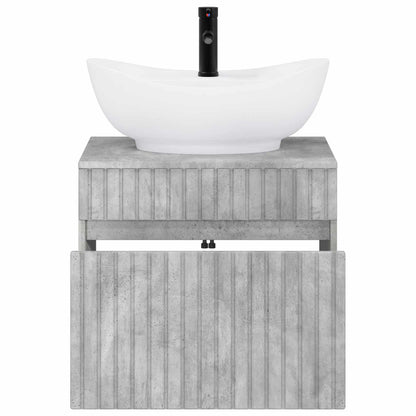 Bathroom Furniture Set Concrete Grey Engineered Wood