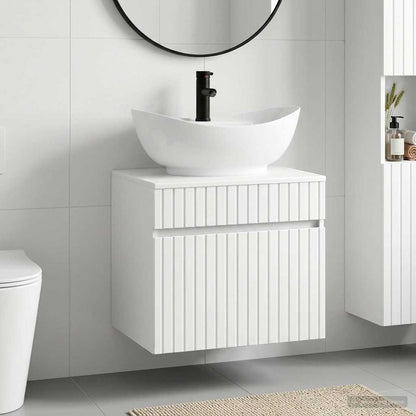 Bathroom Furniture Set High Gloss White Engineered Wood