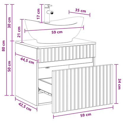 Bathroom Furniture Set High Gloss White Engineered Wood