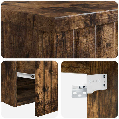 Bathroom Furniture Set Smoked Oak Engineered Wood